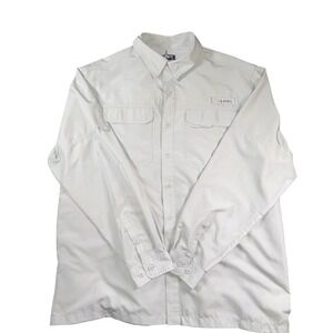 Habit Shirt Mens Large Gray Long Sleeve Vented Fishing Solar Factor 40 UPF